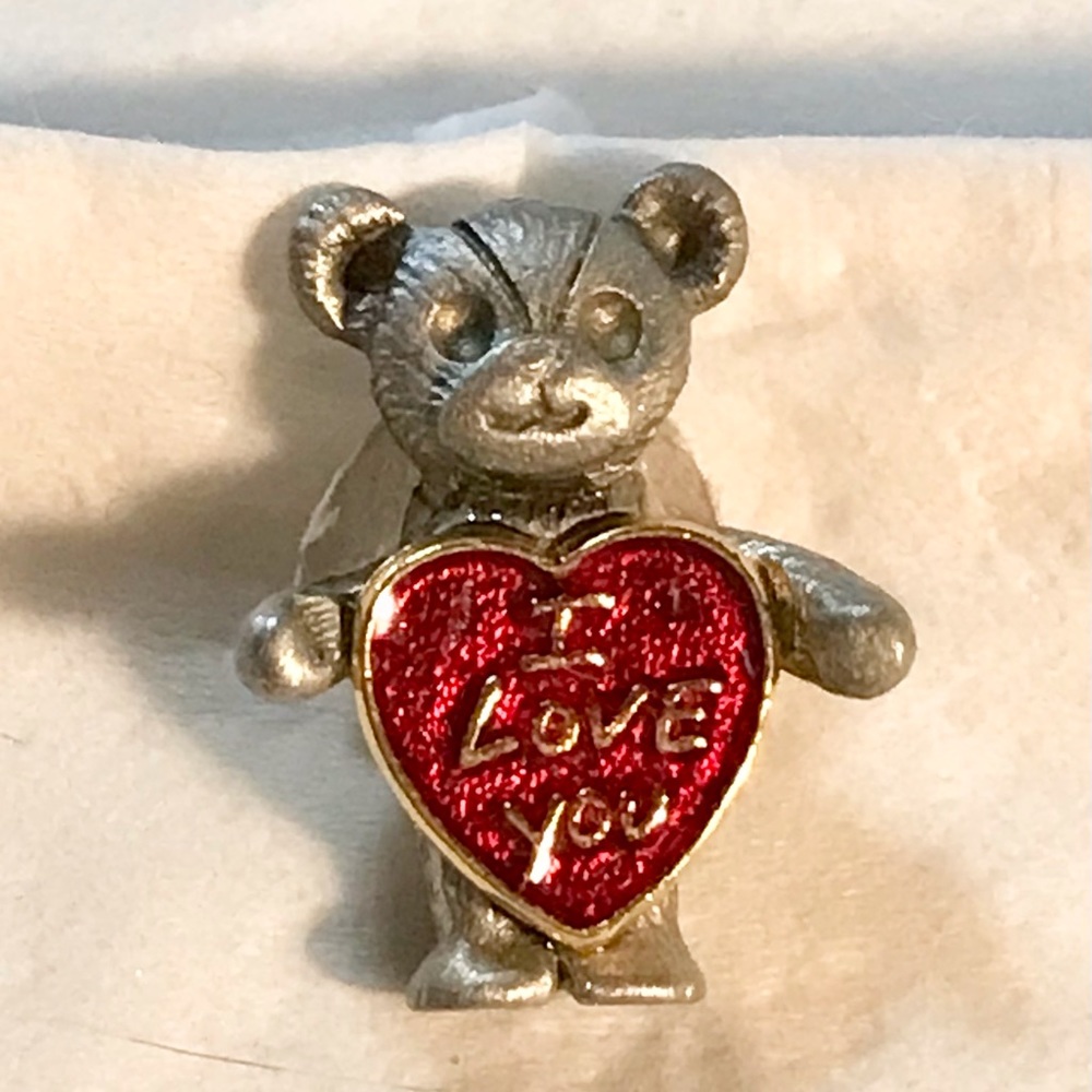 Guardian Angel lapel pin. “I Love You” bear